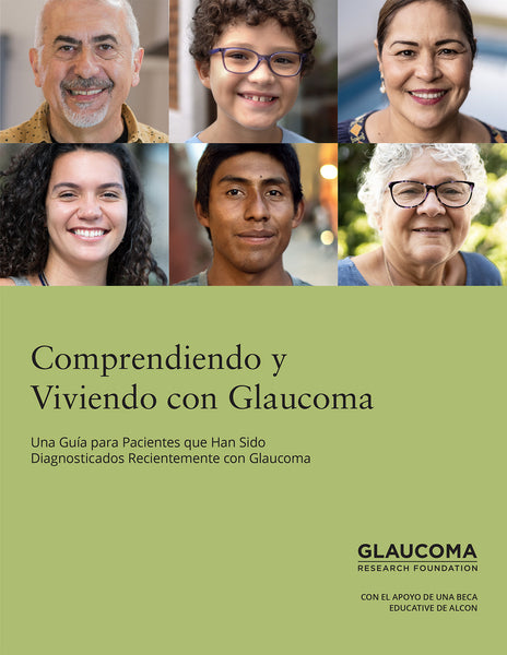 Book cover with images of people and text about glaucoma awareness